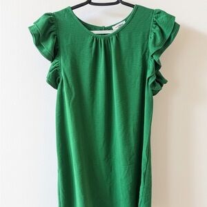 Mittoshop Green Ruffle Sleeve Dress